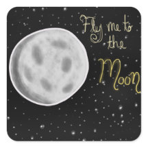 Fly me to the Moon Stickers