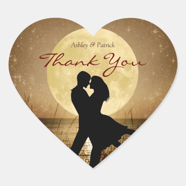 Fly Me to the Moon Thank You Wedding Sticker (Front)