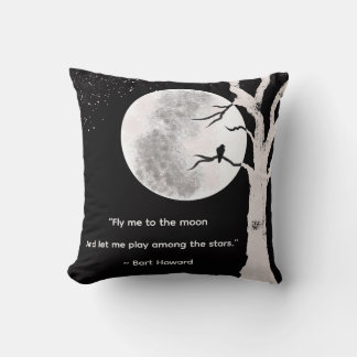Fly me to the moon throw pillow
