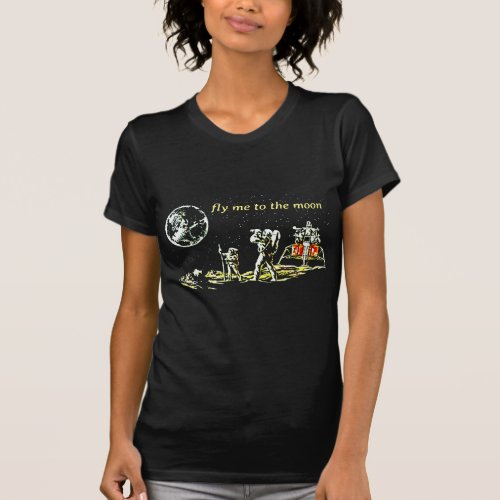 Fly Me to the Moon Vintage Astronauts on the Moon T_Shirt