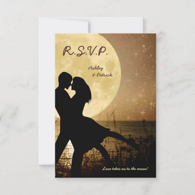 Fly Me to the Moon Wedding RSVP Invitation (Front)