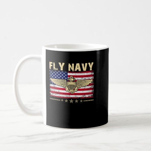 Fly Navy Shirt Classic Naval Officer Pilot Wings T Coffee Mug