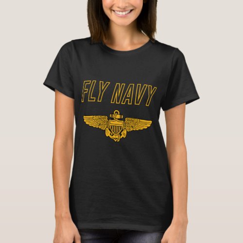 Fly Navy Sweatshirt Classic Navy Pilot Wings T_Shirt