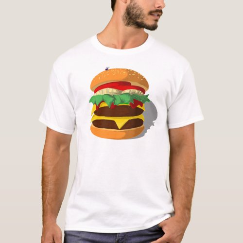 Fly On Double Cheeseburger T_Shirt