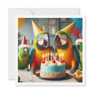 Fly on over! Parrot birthday, bird birthday  Invitation
