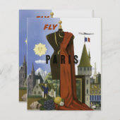 Fly Paris France Vintage Travel Poster (Front/Back)