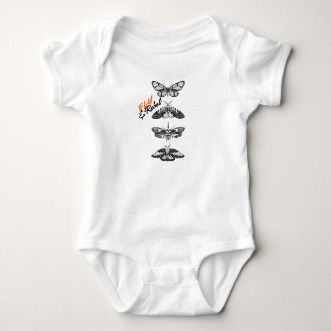 Fly&Rebel is for the dreamers and the wanderers Baby Bodysuit (Front)