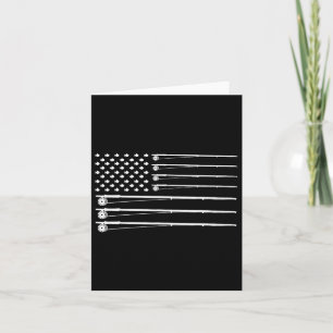 Fly Rod Fishing American Flag Card