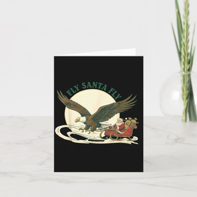 Fly Santa Fly Christmas, Santa Football  Card (Front)