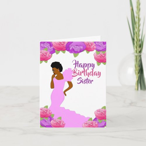 Fly Sister African American Birthday  Card