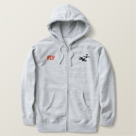 Fly Skydiver Embroidered Hoodie