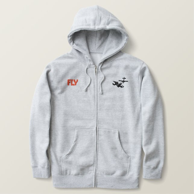 Fly Skydiver Embroidered Hoodie (Design Front)