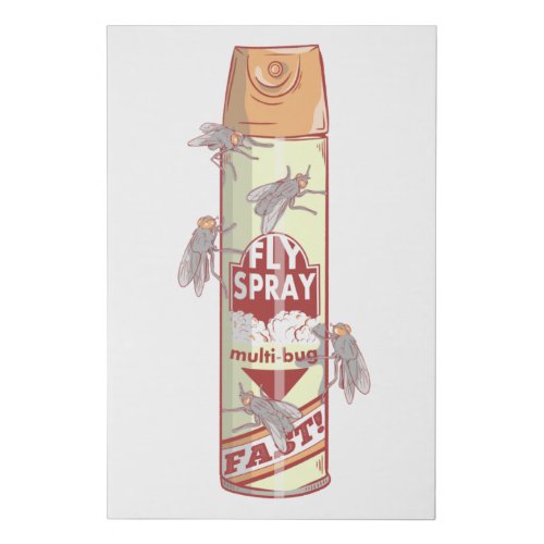 Fly spay faux canvas print