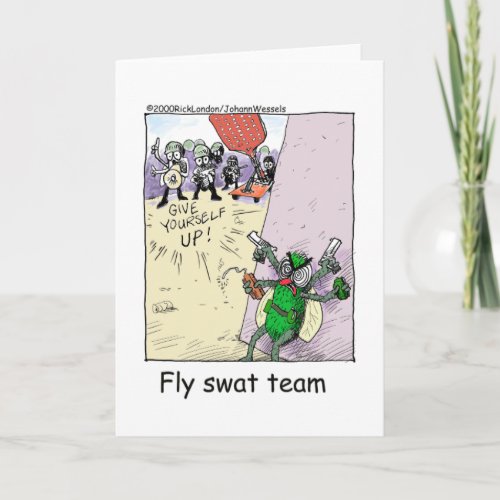 Fly Swat Team Funny Police Gifts  Collectibles Card