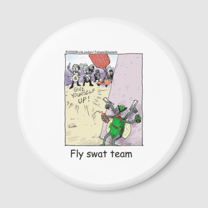 Fly Swat Team Funny Police Gifts & Collectibles Refrigerator Magnet