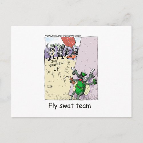 Fly Swat Team Funny Police Gifts  Collectibles Postcard