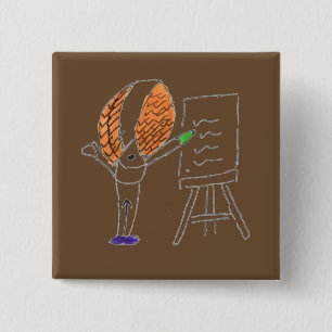 Fly Teacher Square Badge Button