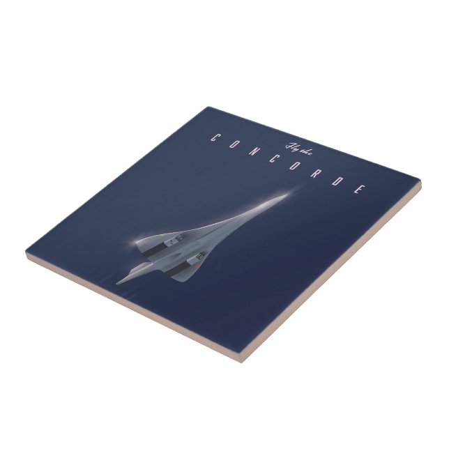 Fly The Concorde Travel poster Ceramic Tile (Side)