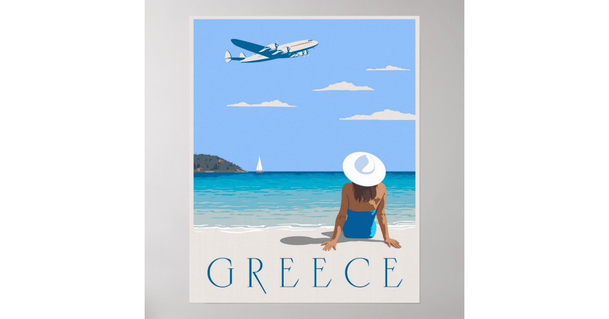 Fly to Greece Poster Zazzle