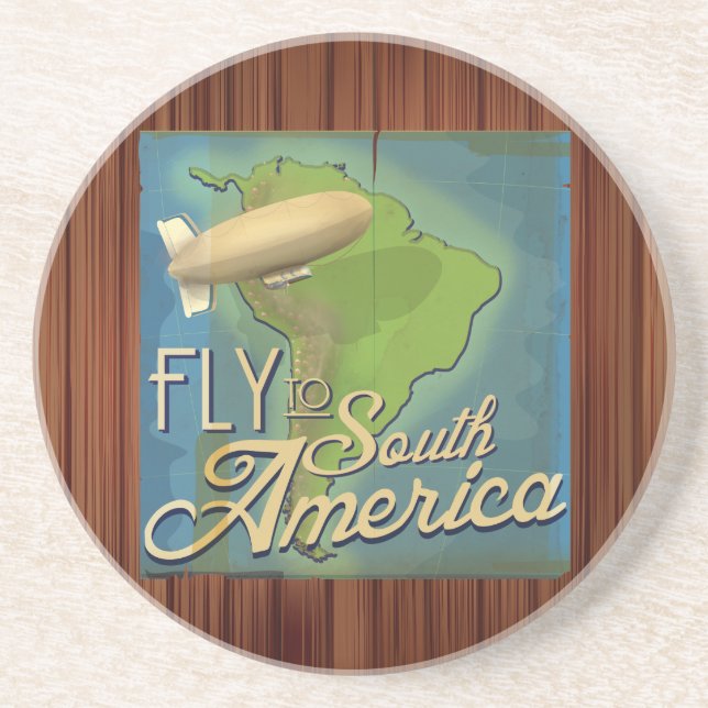Fly To South America Sandstone Coaster (Front)