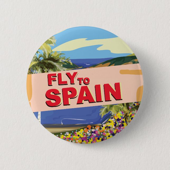 Fly To Spain Button (Front)