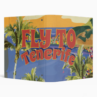 Fly To Tenerife Vintage Travel Poster 3 Ring Binder