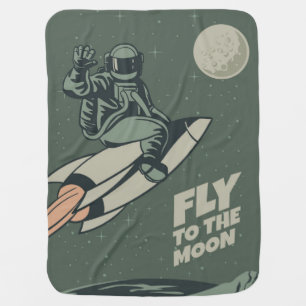 Fly to the moon baby blanket