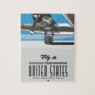 Fly to the United States Travel poster Jigsaw Puzzle