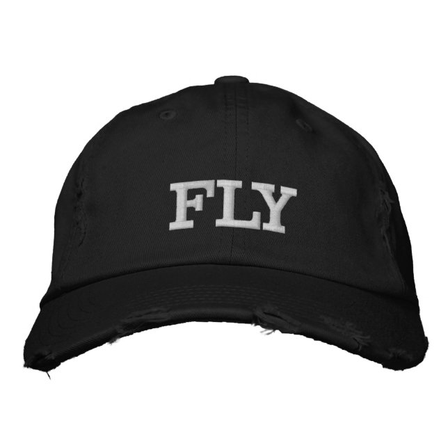FLY Travel Lover Traveler Pilot Embroidered Baseball Cap (Front)