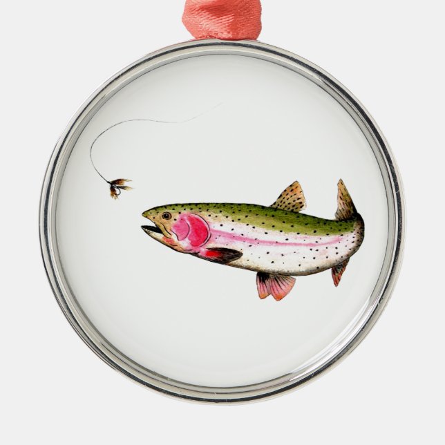Fly Trout Fly Fishing Ornament (Front)