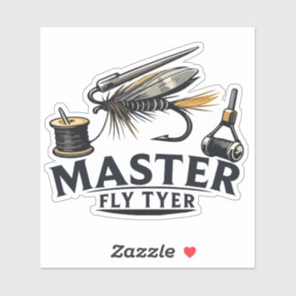 Fly Tying Illustration "Master Fly Tyer" Sticker