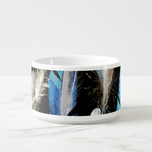 Fly Watercolor Feathers Seamless Background Bowl