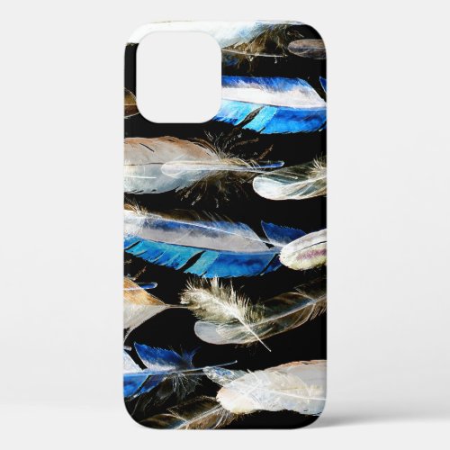 Fly Watercolor Feathers Seamless Background iPhone 12 Case