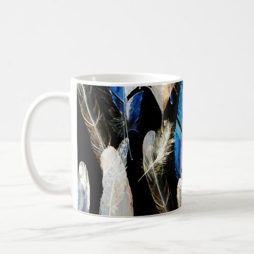Fly Watercolor Feathers Seamless Background Coffee Mug