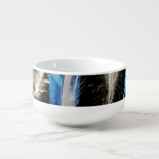 Fly Watercolor Feathers: Seamless Background Soup Mug