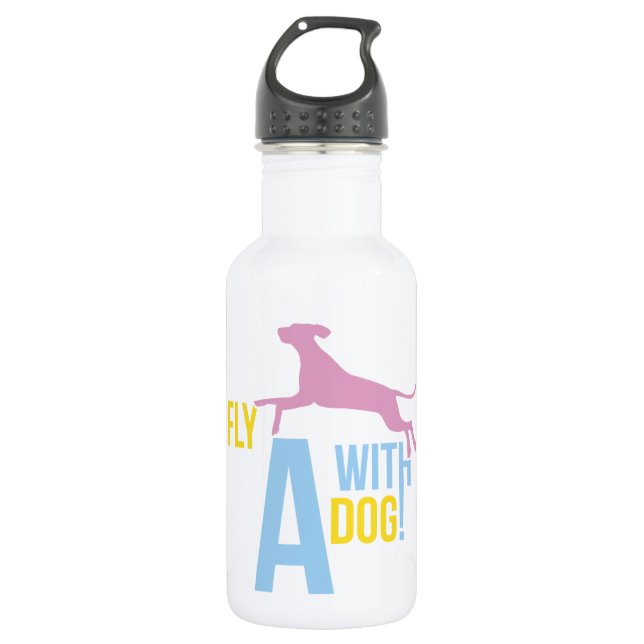 Fly With a Dog Water Bottle (Front)