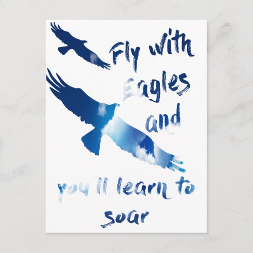 Fly with eagles postcard