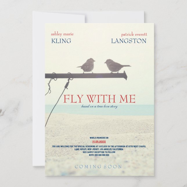 Fly with Me - Wedding Invitation (Front)