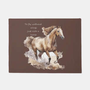 Fly Without Wings Just Ride a Horse Custom Doormat