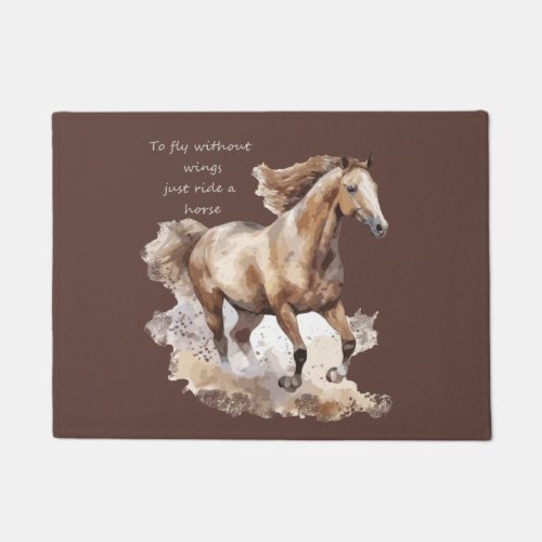 Fly Without Wings Just Ride a Horse Custom Doormat