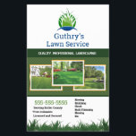 Flyer<br><div class="desc">Lawn service FLYER with blue and green design.</div>