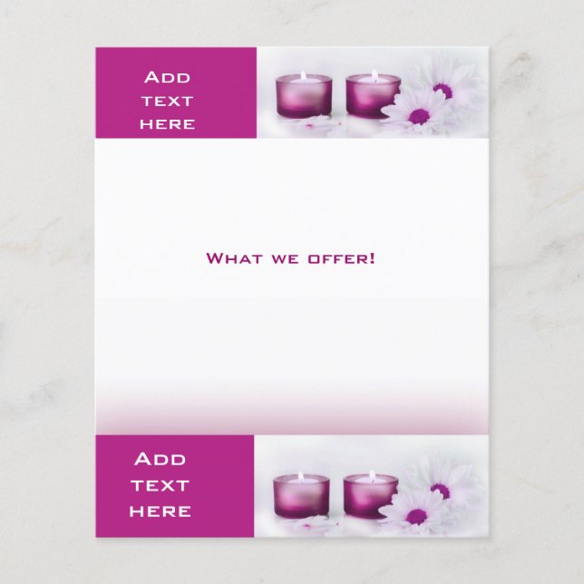 Flyer Beauty Salon Spa Pink Plum Template (Front)