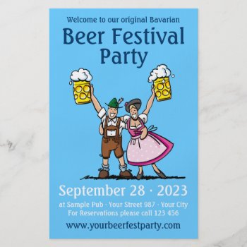 Flyer Beer Festival Party Bavarian Couple Beer by frankramspott at Zazzle
