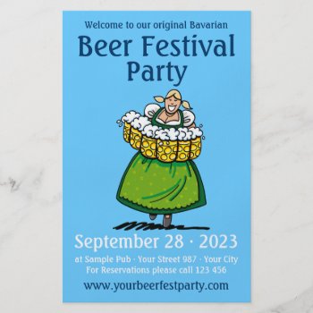 Flyer Beer Festival Party Dirndl Waitress Beer by frankramspott at Zazzle