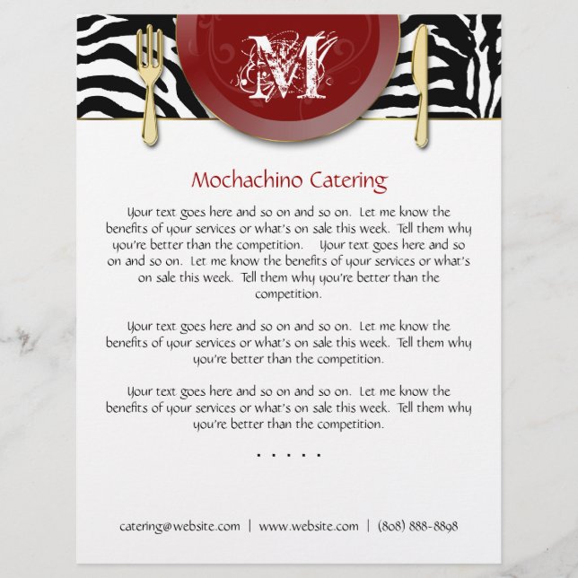 Flyer Catering Cutlery Zebra Red (Front)