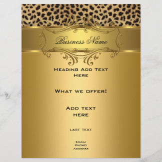 Flyer Elegant Classy Gold Black Leopard animal