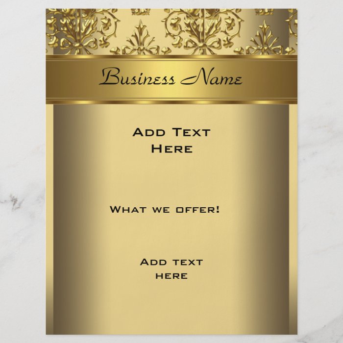 Flyer Elegant Classy Gold Damask Embossed Image