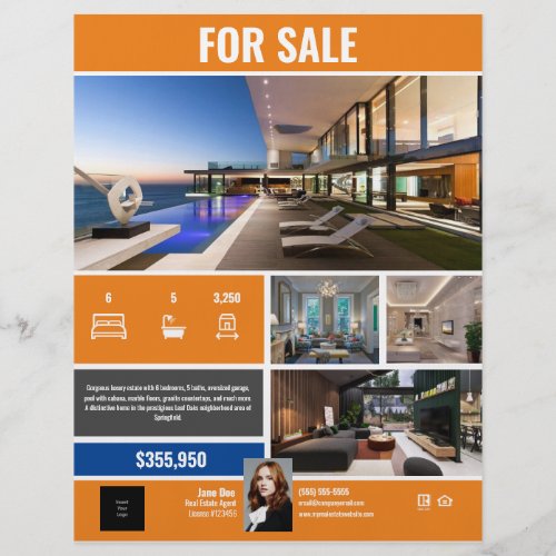 Flyer _ For Sale _ Orange Modern