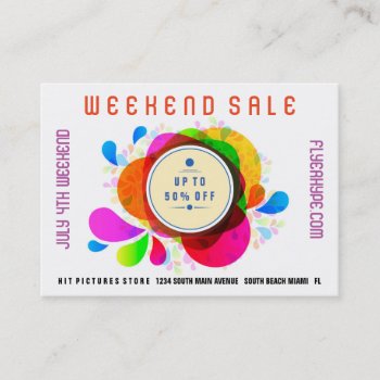 Flyer Hype Badge Store Sale Marketing Colorful V3 Business Card by MyBindery at Zazzle
