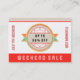Flyer Hype Badge Store Sale Marketing Red V3 Business Card